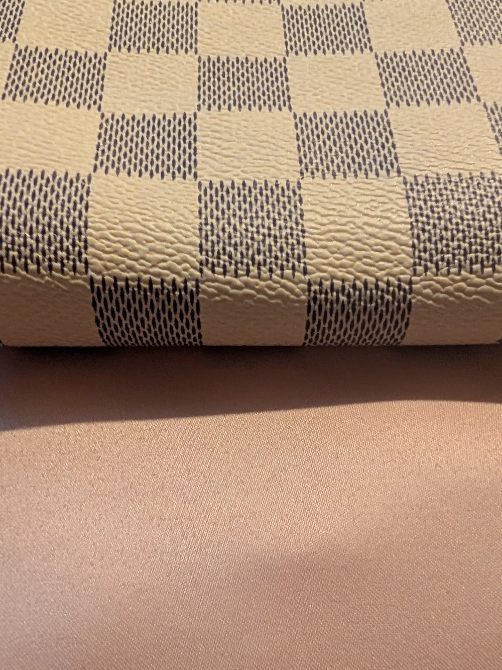 Louis Vuitton Beige and Gray Checkered Wallet Authentic New